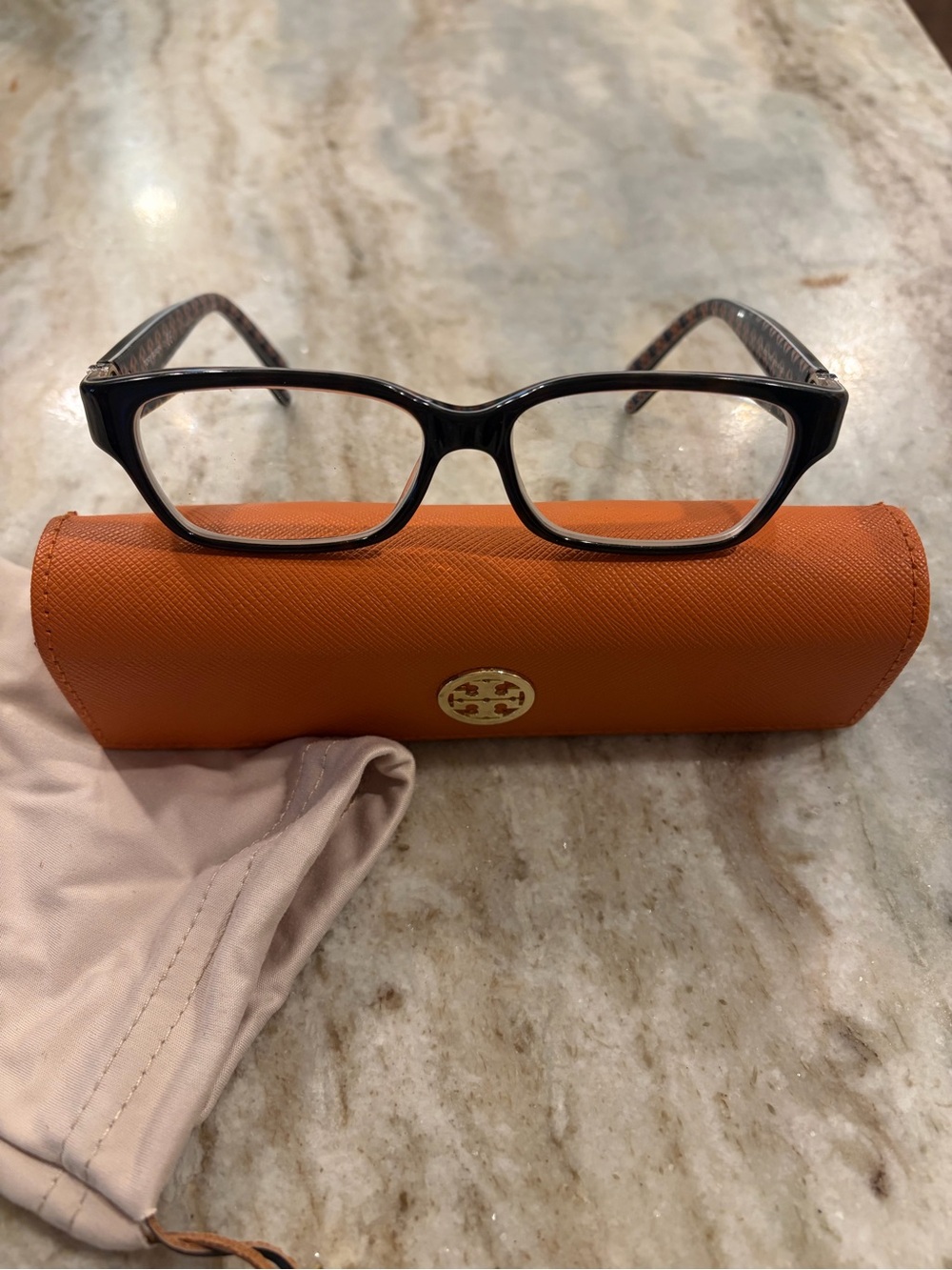 Tory Burch Black Rectangular Glasses Frame model TY 2025 with TB Case